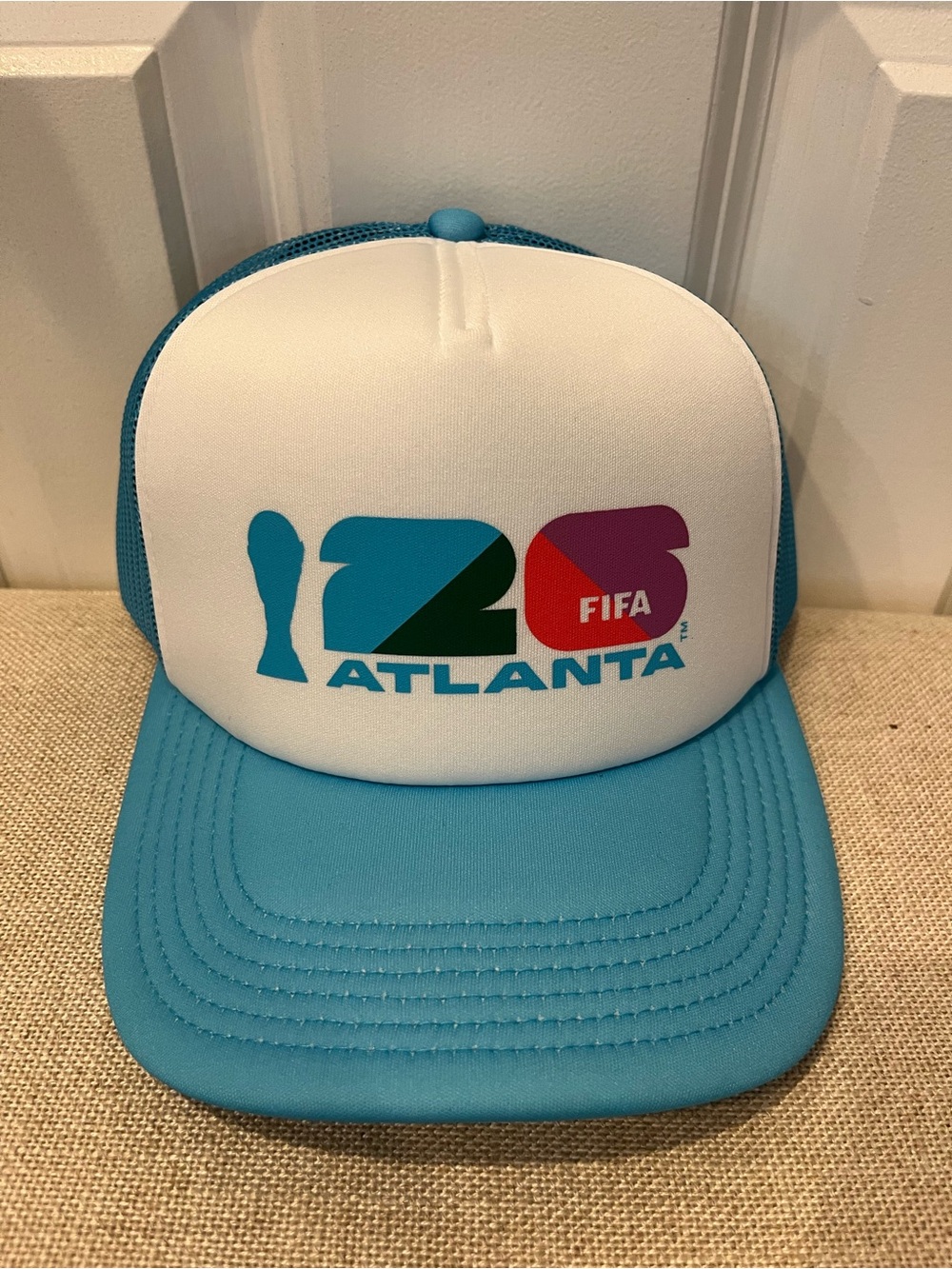 NWT FIFA 2026 Atlanta Trucker Hat - Teal & White